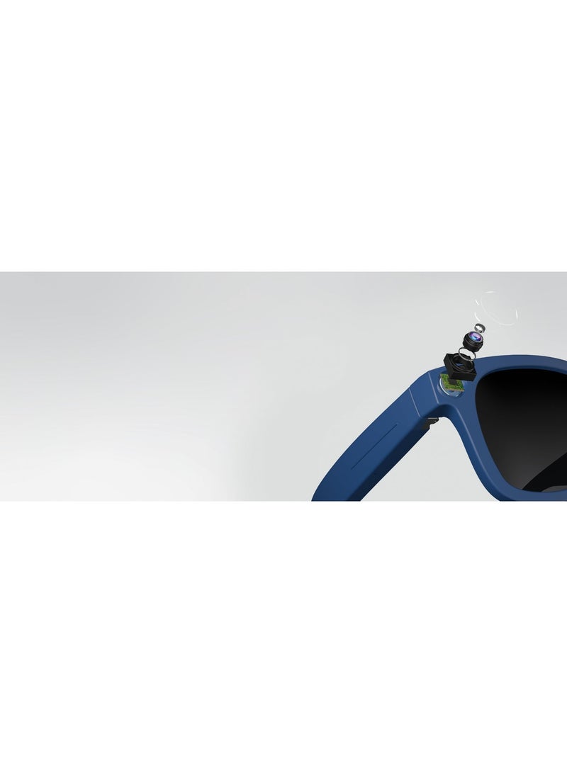 جرين ليون نظارات ذكية مع AI، ترجمة فورية، ترجمة مدعومة Ai، إطار خفيف ومريح، تعرف على الصور مدعوم بالذكاء الاصطناعي، ميكروفون مع تقليل الضوضاء - باللون أزرق - Image 5