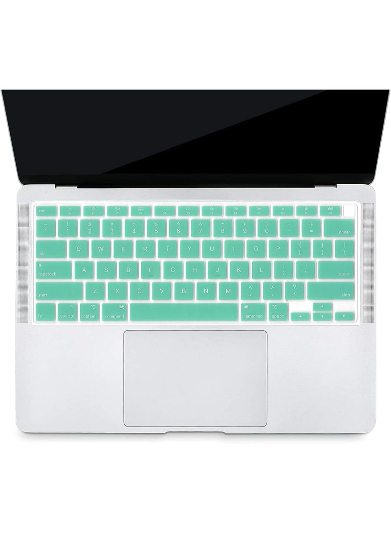 مافانز تخطيط اللغة الإنجليزية الأمريكية غطاء لوحة مفاتيح سيليكون لجهاز MacBook Air 13" 2020 مع نموذج Touch ID:- A2179/A2337 شريحة M1، ملحقات لوحة المفاتيح" أخضر نعناعي - Image 3