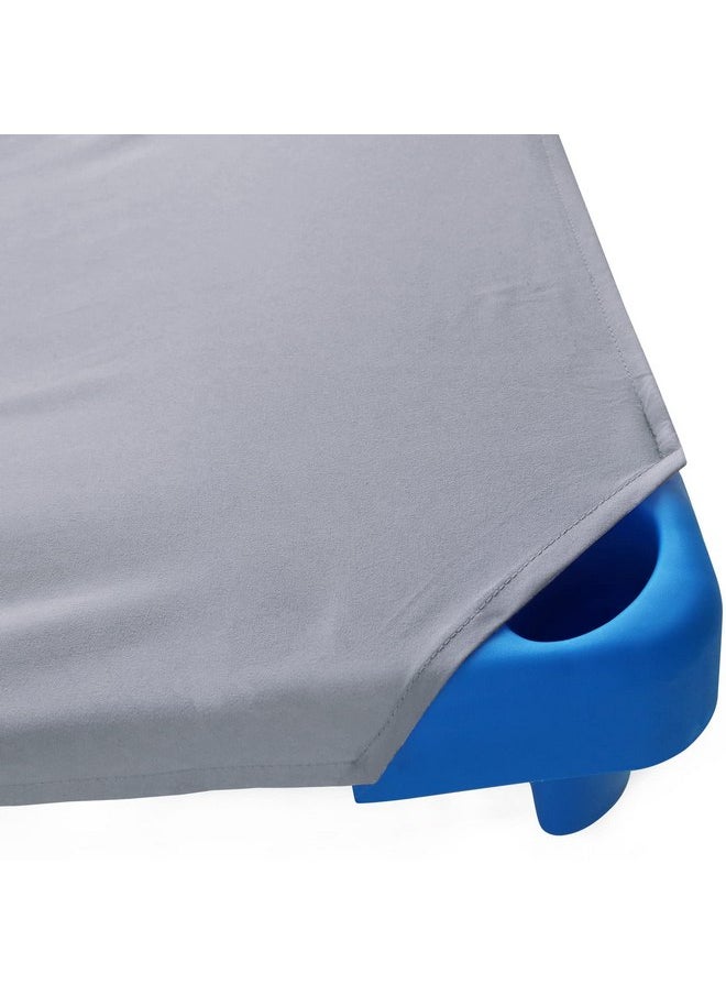 Biloban - Standard Size Daycare/Pre-School Cot Sheet, Children’s Naptime Cot Sheet, Grey, Breathable Microfiber Nap Sheet for Boys and Girls,23" x 51" - Image 1