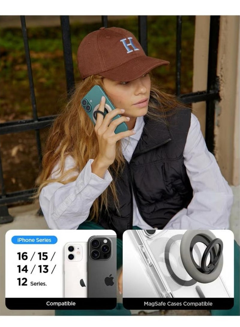 Spigen Nano Pop MagFit Magnetic Silicone Phone Grip Adjustable Holder Ring Kickstand compatible with MagSafe Case & iPhone 16 Pro Max, 16 Pro, 16 Plus, 15/14/13/12 series - Truffle Gray - Image 5