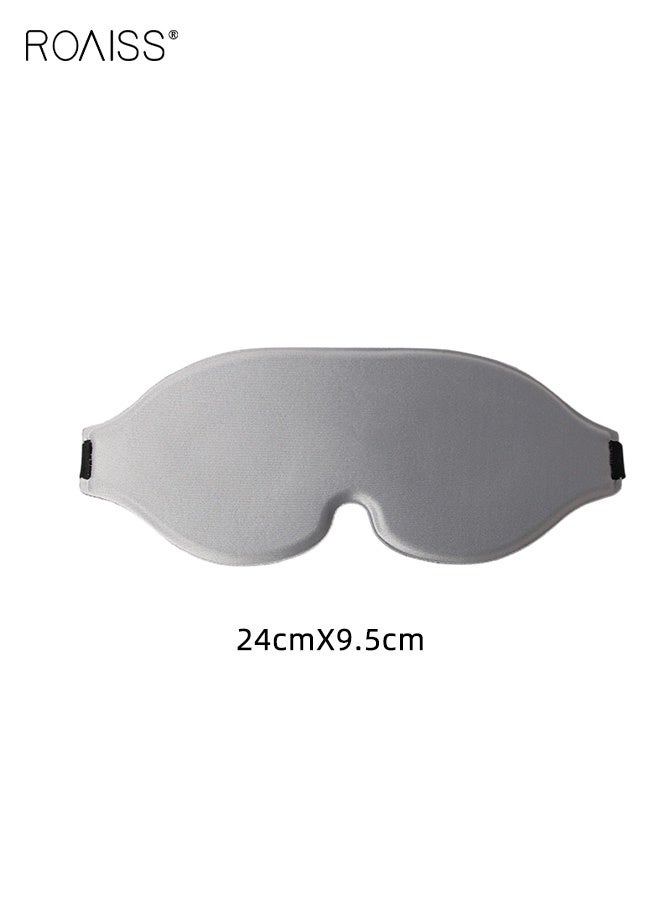 roaiss Unisex 3D Contoured Sleep Mask Features Light Blocking Design with Pressure Free Memory Foam, Adjustable Head Strap, Ergonomic Contour Shape, Perfect for Naps, Travel, and Daily Sleep, Blocks Light for Complete Darkness Gray - Image 3