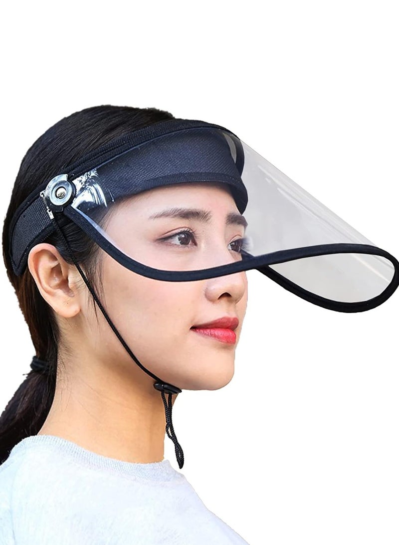 Vitacelli Plastic face mask plastic mask,  plastic visor sun hat visor clear mask Transparent Face Cover Cap Protective cap cap thicken empty top hat goggles mask hat full face mask Pack of 25Pcs - Image 3