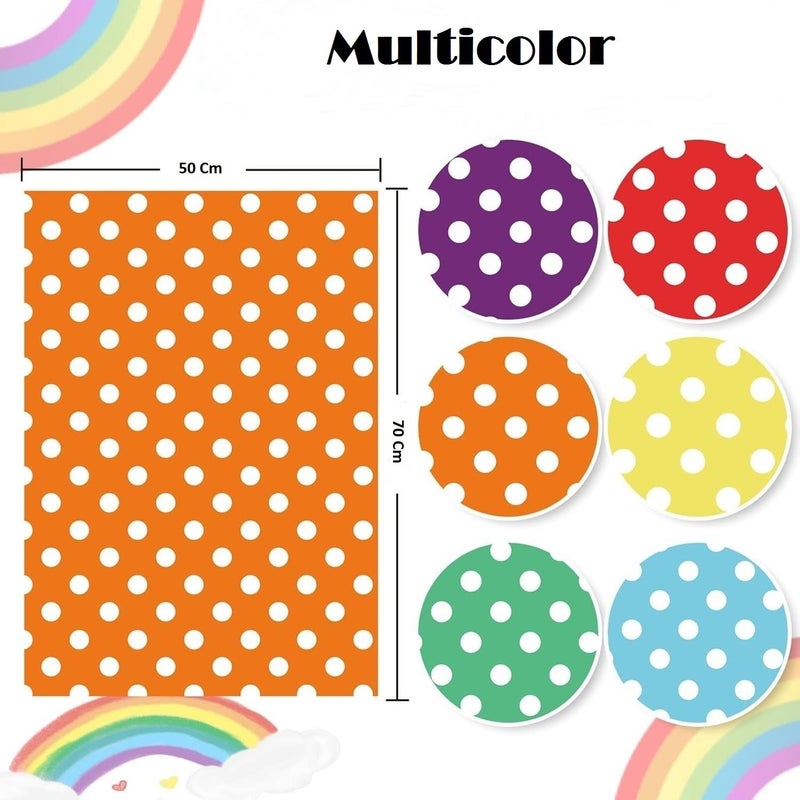 GOLD LEAF Polka Dots Gift Wrapping Paper - Multicolor Gift Sheets for All Occasions, 50x70 cm, Folded Flat - Perfect for Christmas, Birthdays, Weddings, Baby Showers & Parties (10 Sheets) - Image 2