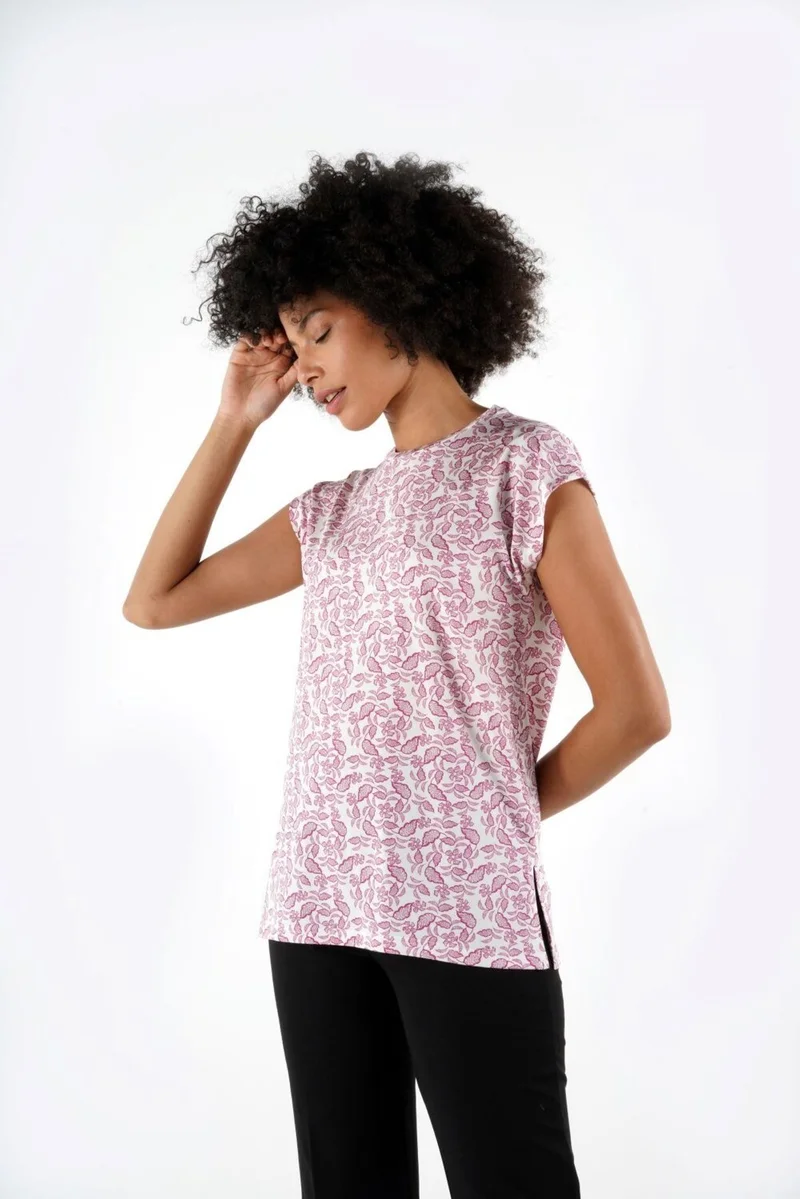 Alexander Gardi Slit Patterned Blouse (B24-1659)