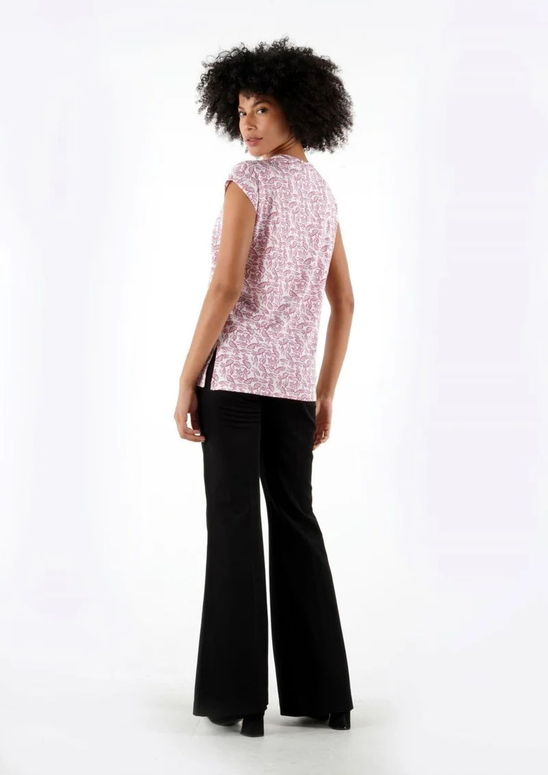 Alexander Gardi Slit Patterned Blouse (B24-1659)