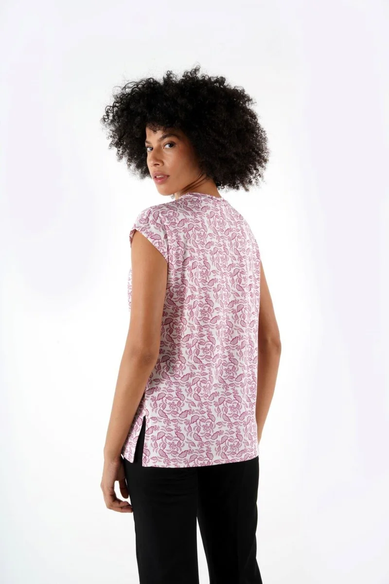 Alexander Gardi Slit Patterned Blouse (B24-1659)