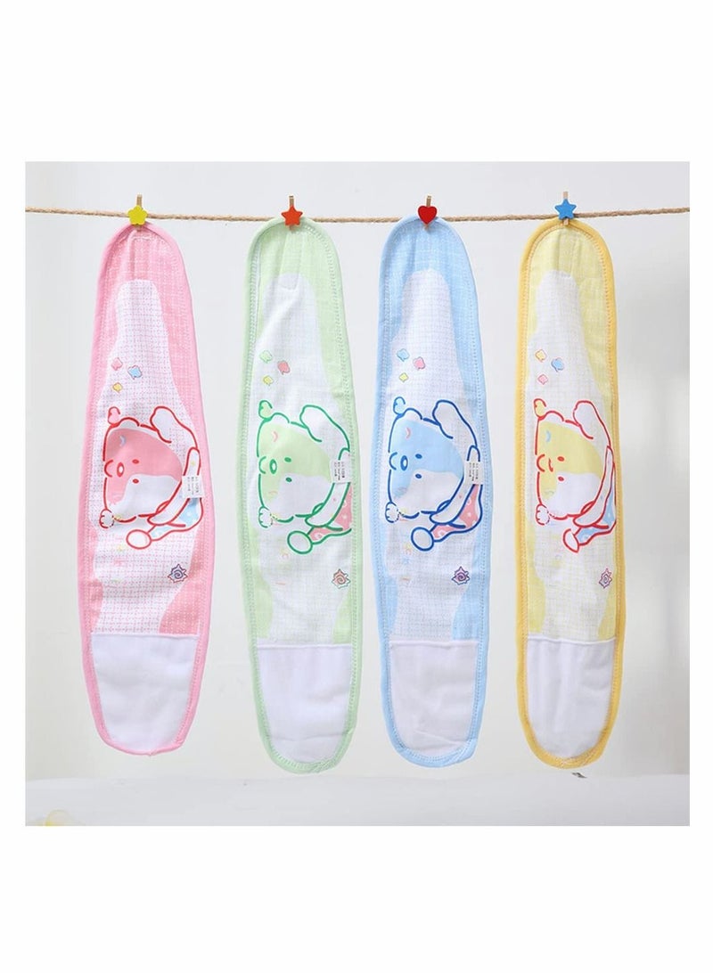 KASTWAVE 4 Pcs Cartoon Baby Belly Band Infant Umbilical Hernia Belt Baby Belly Belt Newborn Infant Belly Wrap Newborn Belly Binder (Yellow Green Blue Pink)  - Image 2