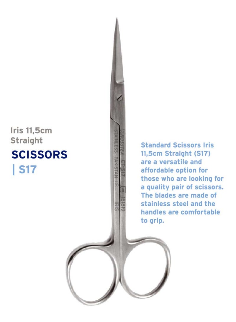 Crosstex Dental Instruments Scissors Iris 11,5cm Straight