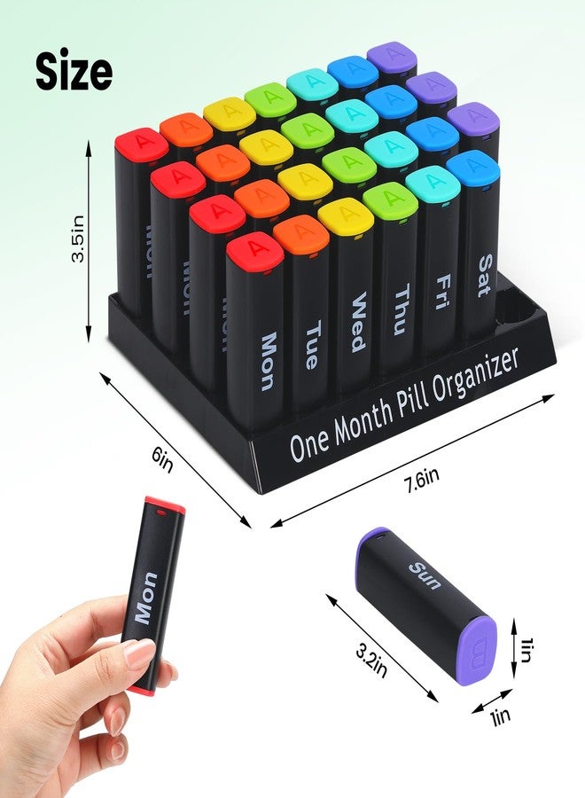 CAidRE Monthly Pill Organizer 2 Times a Day - 28 Day Pill Box AM PM, Daily Medicine Organizer for Vitamins, Supplements, Medications - Large Travel-Friendly 4 Week Pill Case for Home & Travel, Black - Image 2