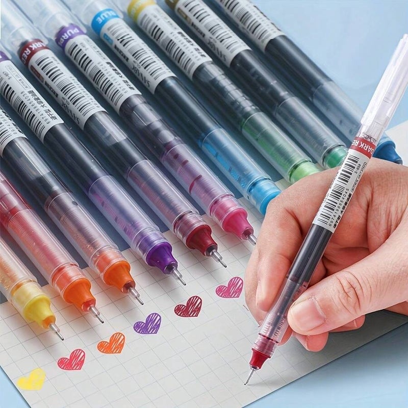 Shein 12 Quick-Dry Gel Ink Pens 0.5mm Carbon Tip - Ideal for Students, Teacher Rewards, School Supplies, Teacher Gifts, 12 Colors, Halloween Theme, Back to School - One Size - Image 1