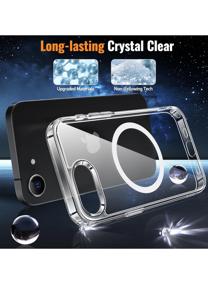 Compatible with Iphone 16e Clear Case Iphone 16e Magnetic Case Slim Transparent Flexible Shockproof Bumper Hard PC Back Phone Magnetic Case for Iphone 16E 2025 Mag safe Case - Image 3