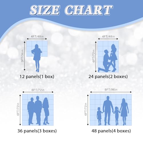 Kate Shimmer Wall Backdrop Silver Iridescent 3FTx4FT Square Sequin Wall Panel Backdrop Decor for Wedding Anniversary Birthday Party, 12 Panels - Image 3