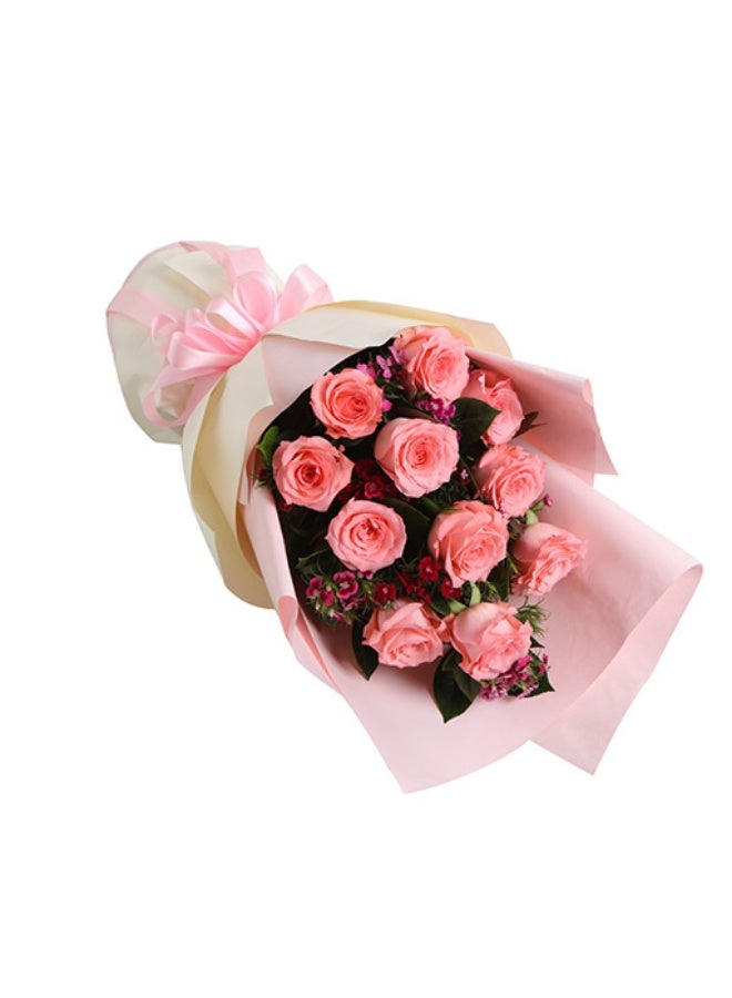 Elegant Pink Roses Bunch