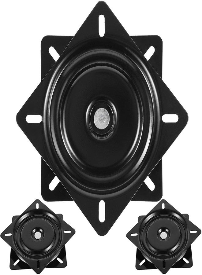 ZEONHAK 3 PCS 6-1/4 Inch Bar Stool Swivel Plate, Heavy Duty Seat Swivel Base Mount Plate for Stool and Chair, Black - Image 1