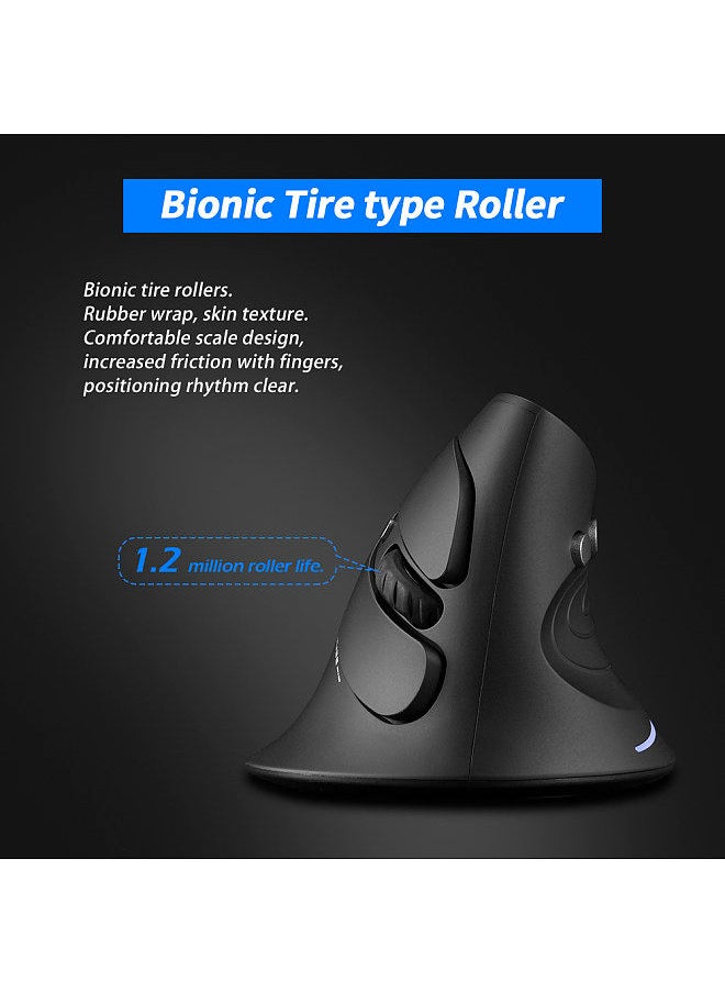 F-17 Vertical Mouse 2.4GHz Wireless Gaming Mouse 6 Keys Ergonomic Optical Mice with 3 Adjustable DPI for PC Laptop