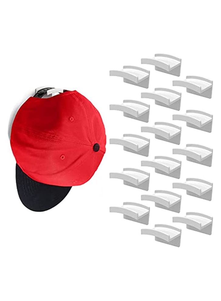 Adhesive Hat Hooks for Wall (10-Pack) - Minimalist Hat Rack Design No Drilling StrongHold Hat Hangers  - Image 1