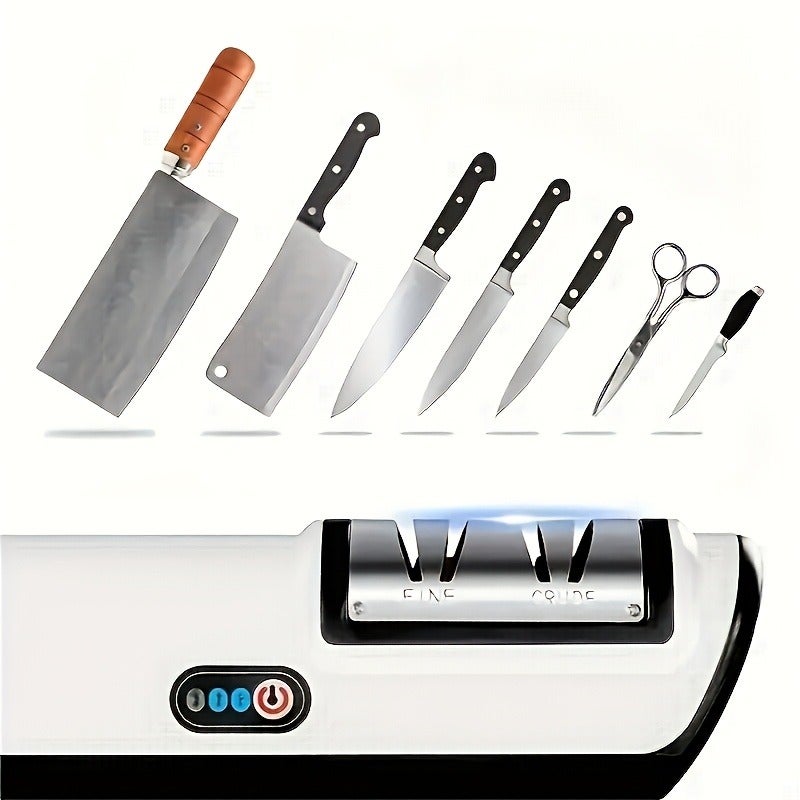 PETO Professional Electric Knife Sharpener - USB-C Fast Charging with Storage Box | 20° Precision Blade, Suitable for Damaged Knives, Ceramics & Multi-Tools | Essential for Camping & Kitchen - Image 1