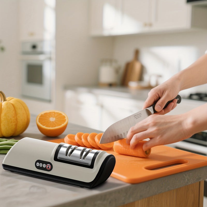 PETO Professional Electric Knife Sharpener - USB-C Fast Charging with Storage Box | 20° Precision Blade, Suitable for Damaged Knives, Ceramics & Multi-Tools | Essential for Camping & Kitchen - Image 4