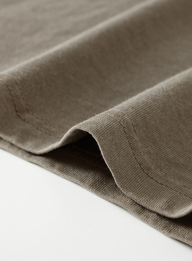 Mei Stylish Unisex Vintage Casual Loose Shoulder Oversize Crew Neck Shaded Short Sleeve T-shirt - Image 5