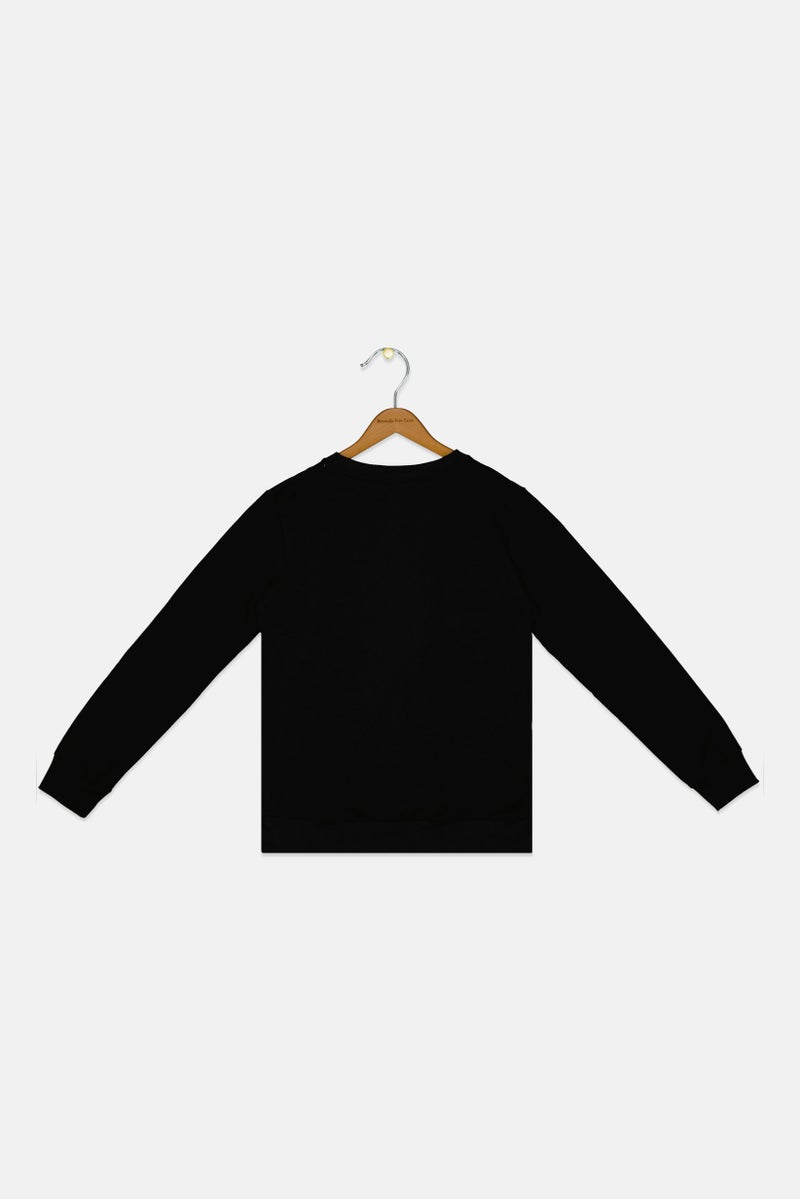 SONIC Kids Boy Crew Neck Graphic Print Long Sleeve Sweatshirt, Black - Image 2