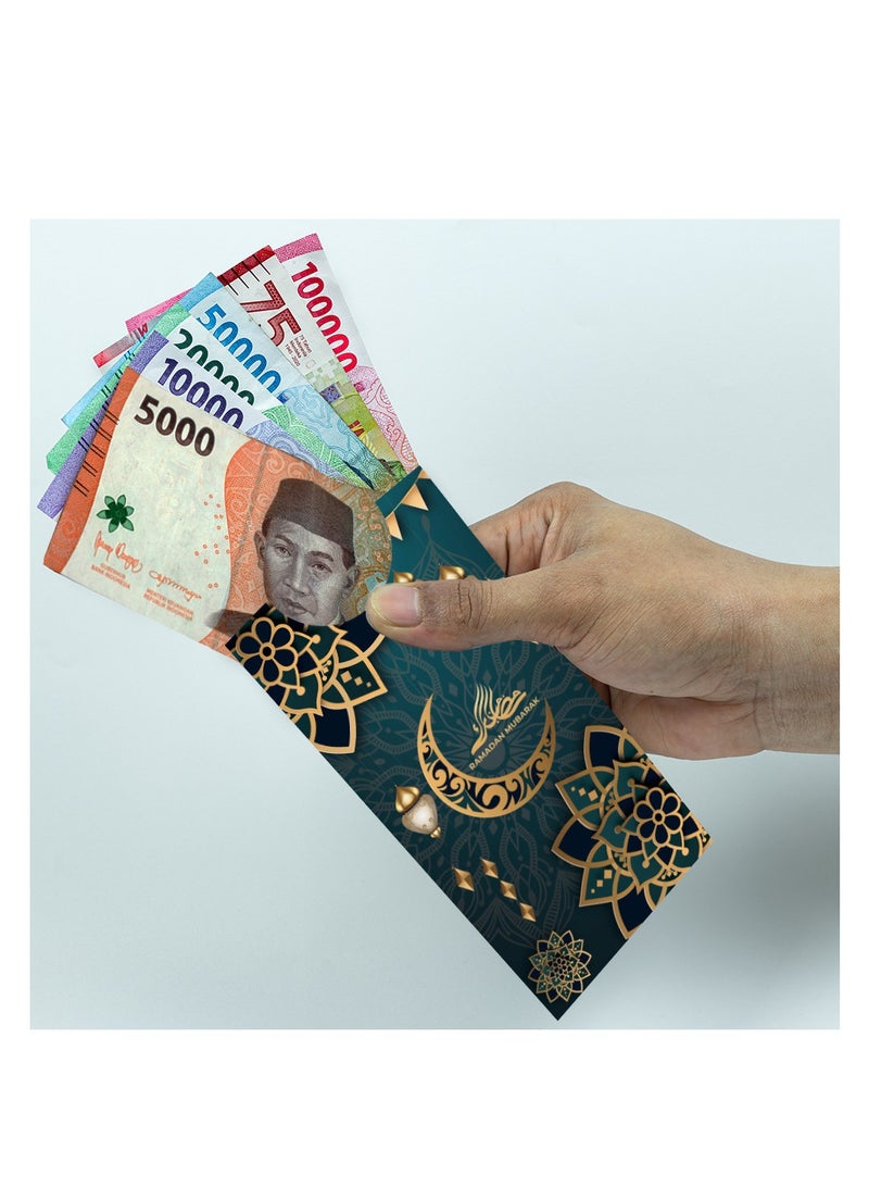 Generic 12pcs Red Envelopes for Eid Festival Eid Money Packet Eid Envelopes Ramadan Mubarak Envelopes Eid Celebrations Envelopes Eid Cash Envelopes Islam Cards Envelopes Paper Blue  - Image 5