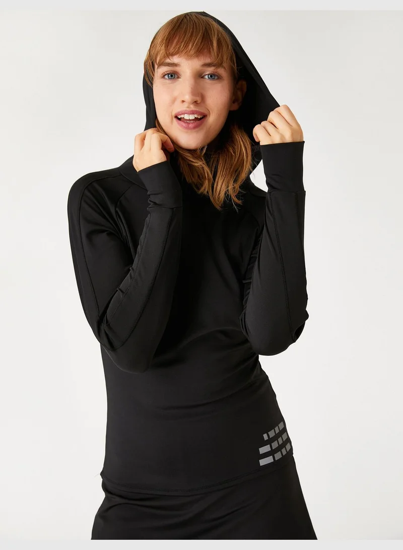 كوتون Ebru Şallı Loves Koton Sport - Sports Hoodie Slim Fit