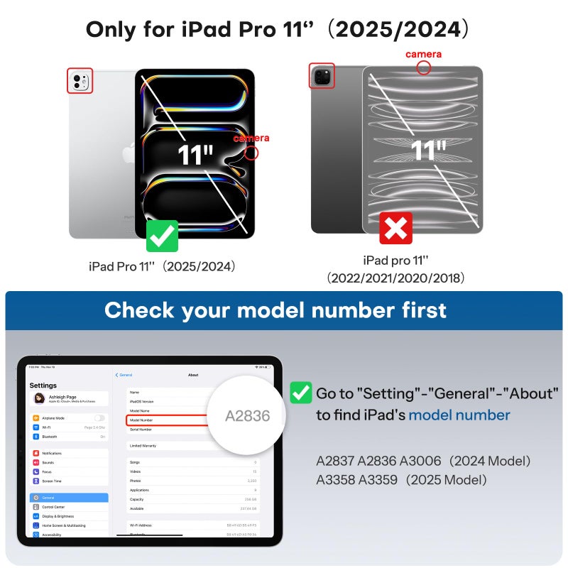 SPARIN Screen Protector for iPad Pro 11 Inch 2025/2024 M5 M4 (6th/5th Generation), 2 Pack Tempered Glass for iPad Pro 11, Scratch Resistant, Case Friendly, Apple Pencil Pro Compatible - Image 2