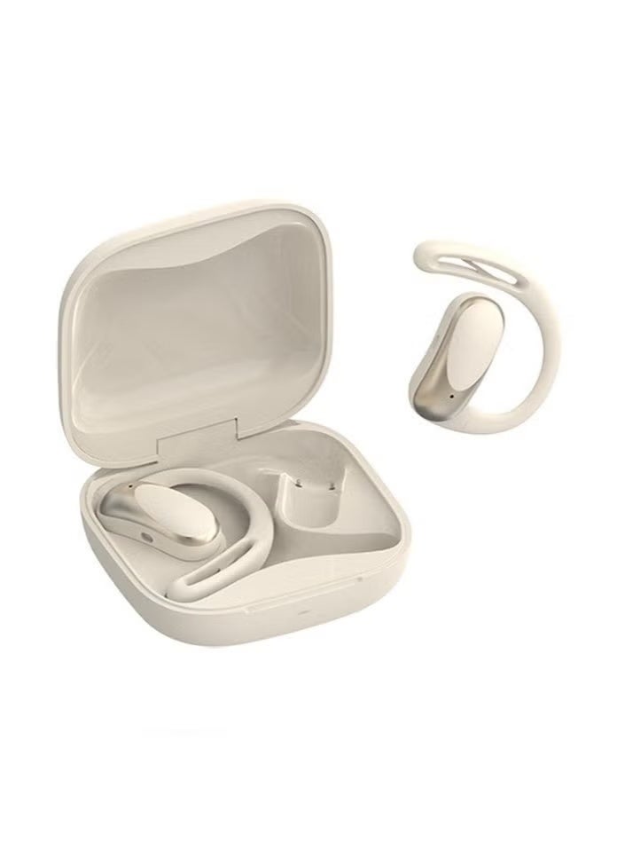 Starfire Open Ear Clip Wireless Earbuds Bluetooth 6.0, True Wireless Stereo Headphones with Touch Control, HD Calling Sound, IPX4 Waterproof, 10m Range, 350mAh Charging Case, Beige - Image 1