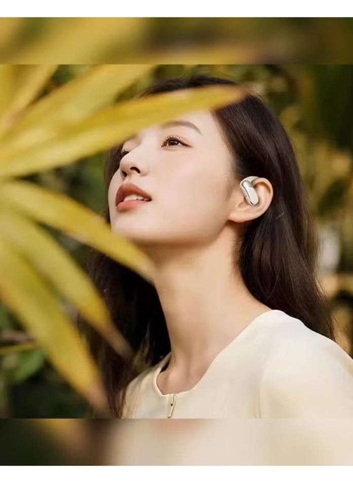 Starfire Open Ear Clip Wireless Earbuds Bluetooth 6.0, True Wireless Stereo Headphones with Touch Control, HD Calling Sound, IPX4 Waterproof, 10m Range, 350mAh Charging Case, Beige - Image 5