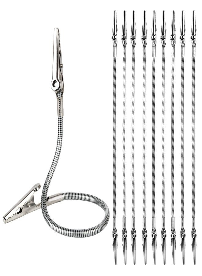 Xinally 10-Pack Double-Headed Alligator Clip Holders,11.02 Inch Long Display Organizer, Bendable Flexible Arms for Office Memos, Photos & DIY Metal Double-Sided Design with Mini Prongs - Image 1