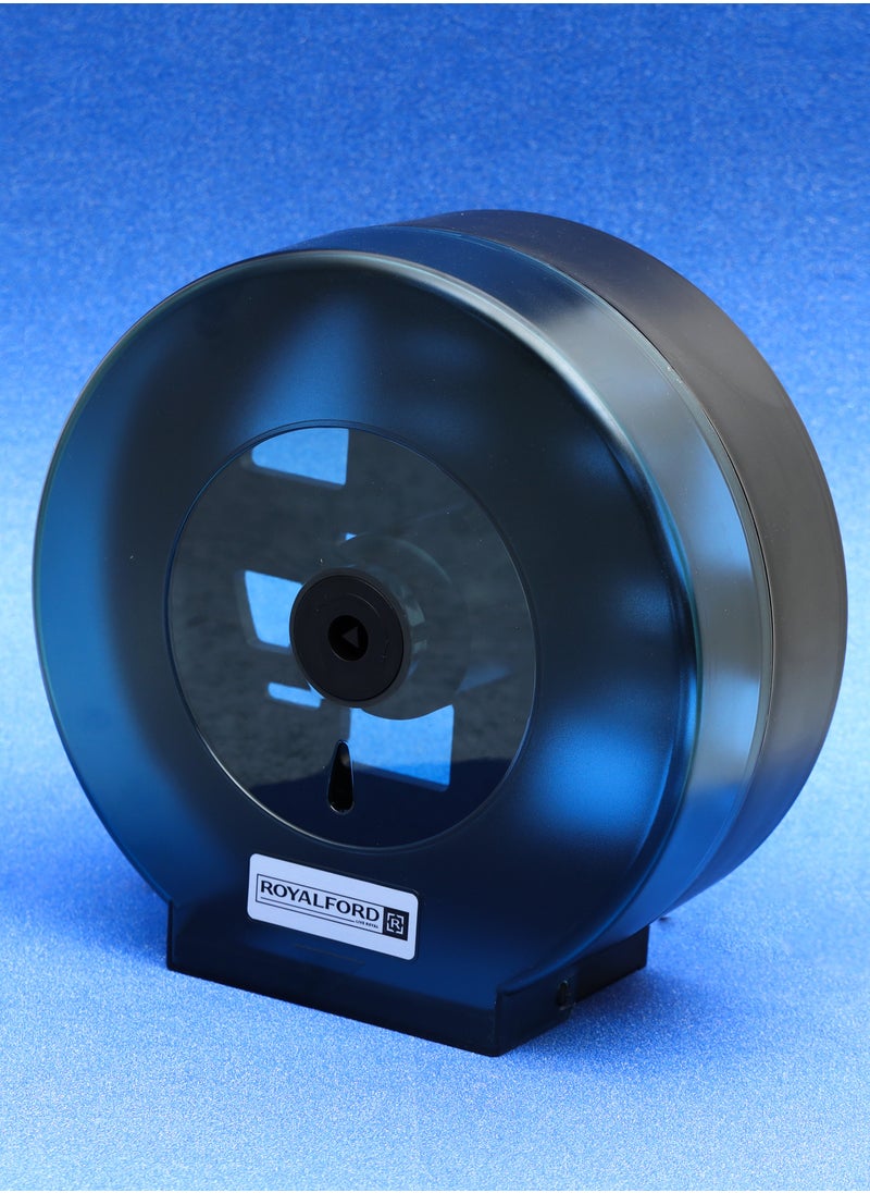 Royalford - Royalford Paper Roll Dispenser- RF10731| Round Paper Tissue Holder| Wall Mounted|  Key Lock Mechanism| Vertical Access Window| Space Saving Design - Image 1