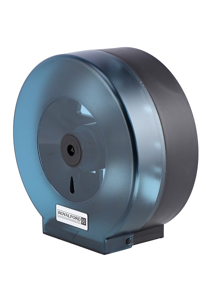 Royalford - Royalford Paper Roll Dispenser- RF10731| Round Paper Tissue Holder| Wall Mounted|  Key Lock Mechanism| Vertical Access Window| Space Saving Design - Image 1