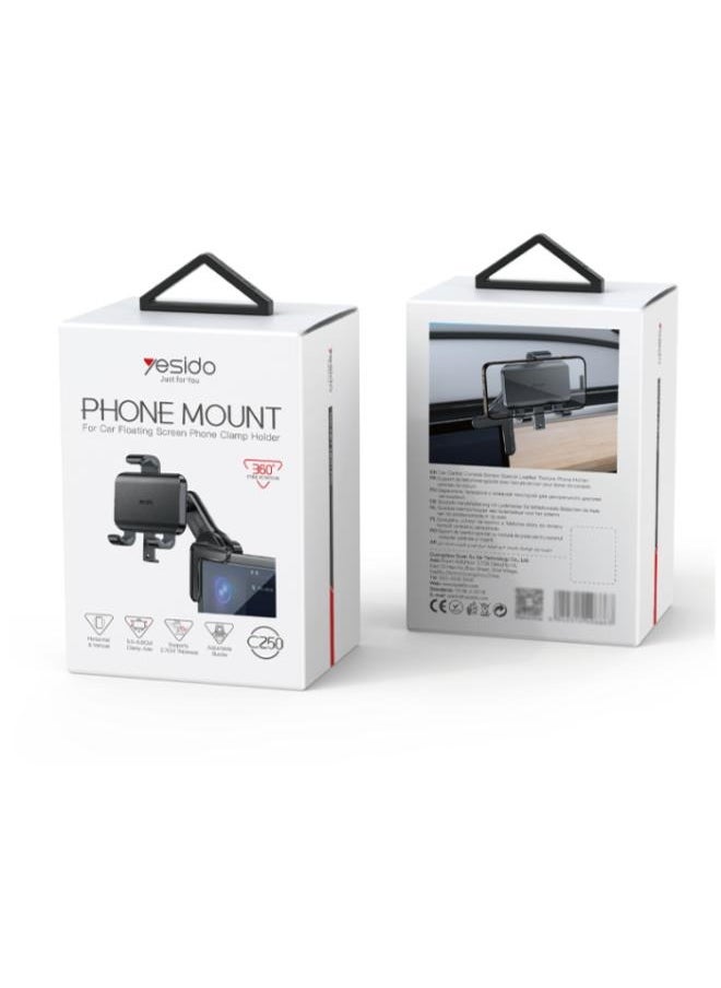 Yesido - C250 360 Rotation Three-point stabilized clamping Hover Screen Snap-on Press Clip Phone Holder - Image 1