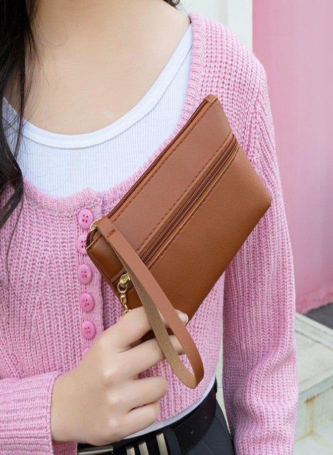 junelux Double Zipper Women's Clutch Bag |2025 New Coin Purse Ladies ID Card Bags | PU Leather Key Bags Fashion Portable Long Wallets (Turquoise Blue) - Image 4