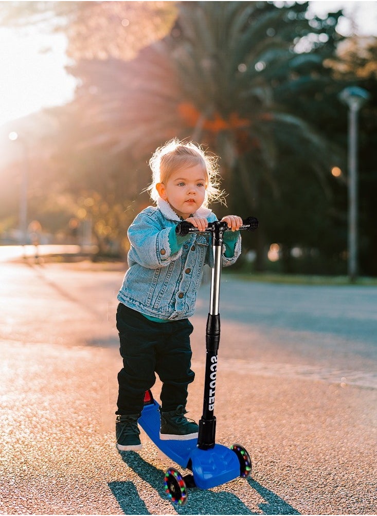 UKR UKR Kids Classic 3-Wheel Folding Kick Scooter - Adjustable Handlebar & Light-Up Wheels for Ages 3 to 6 | Fun Scooter for Toddler Girls & Boys  - Image 4