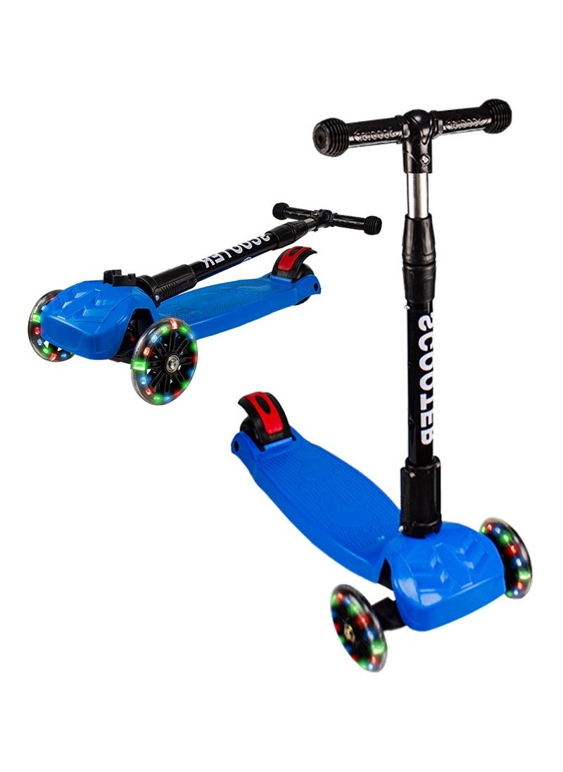 UKR UKR Kids Classic 3-Wheel Folding Kick Scooter - Adjustable Handlebar & Light-Up Wheels for Ages 3 to 6 | Fun Scooter for Toddler Girls & Boys  - Image 1