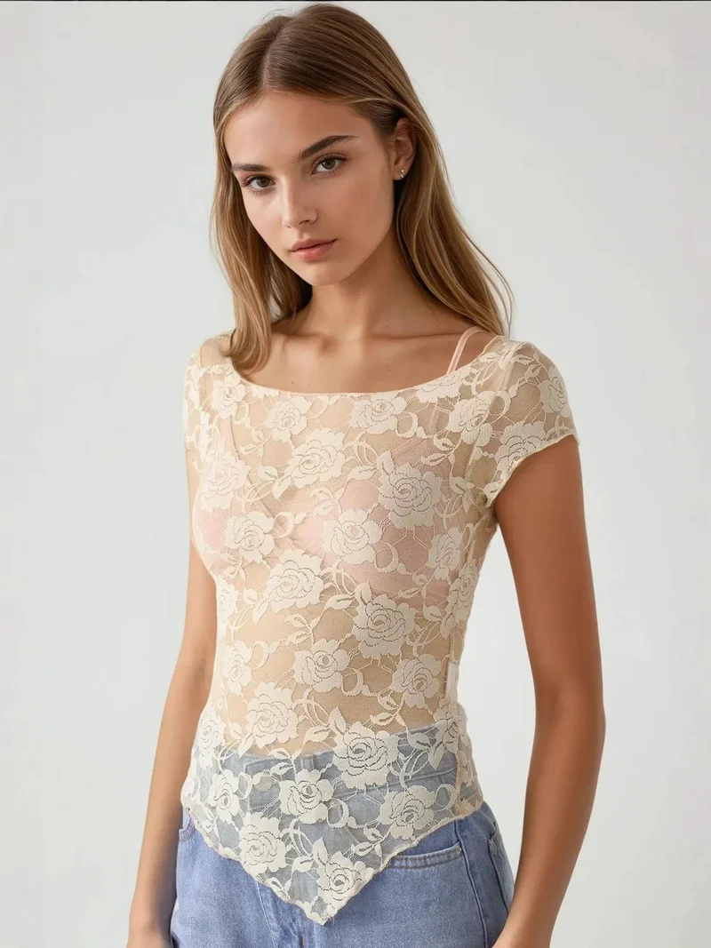HICCUP Floral Lace Crop Top Pika Collection