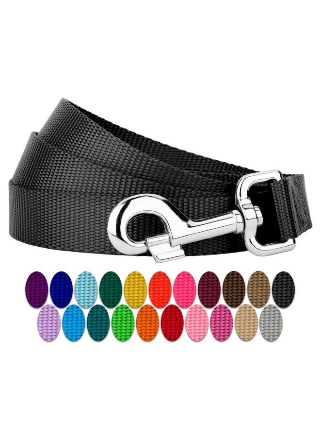 Country Brook Design Country Brook Petz 1" Wide Heavy-Duty Nylon Leash for Dogs - Traditional Style Durable Leash with Easy-to-Use Snap - Made in The USA, Black, 6 Foot  - Image 1