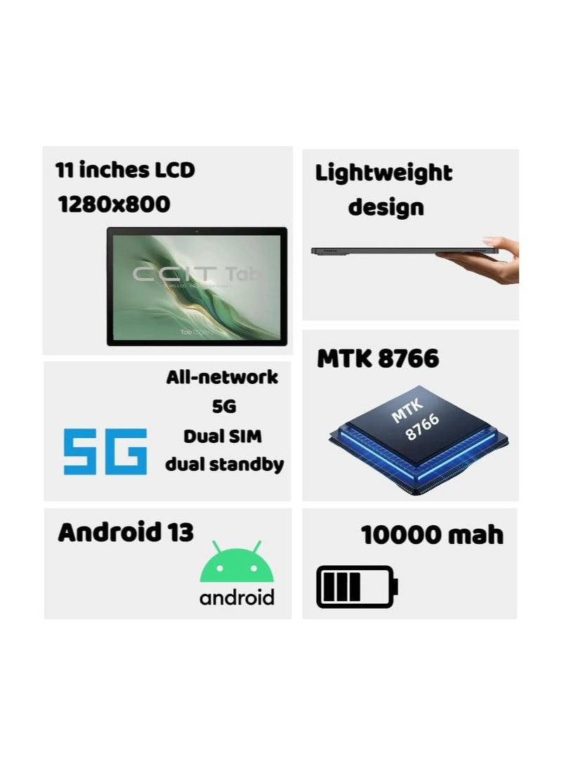 CCIT Tab 13 Pro 10.1-Inch Android Tablet | 8GB RAM 256GB ROM | Octa-Core | Dual SIM 4G LTE + Wi-Fi | 8000mAh Battery | With Wireless Keyboard & Mouse – Grey - Image 2