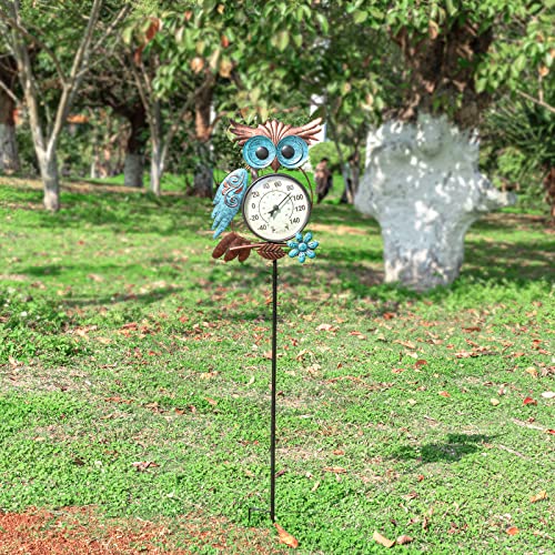 MUMTOP Outdoor Thermometer, 42 Inch Metal Owl Garden Stake Outside Wall Thermometer for Patio, Yard and Garden - Image 5