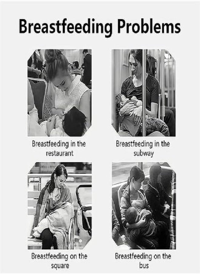 Fatah Breastfeeding Cover Nursing Soft and Breathable Cotton Fabric - Two Faces- Prints May Vary  - Image 2