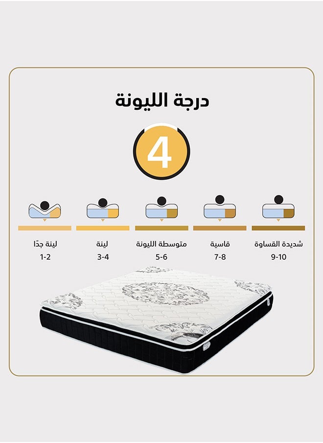 إن - هاوس بونسوار | مرتبة سرير متعددة الطبقات 16 طبقة ارتفاع 31 سم قياس كينج 180x190 سم - أسود و أبيض  - Image 3