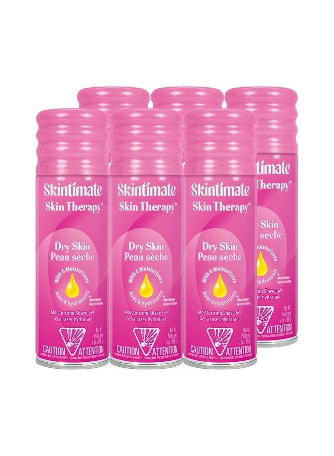 Skintimate Skin Therapy Moisturizing Shave Gel for Women Dry Skin with Lanolin and Olive Butter - 7 Ounce (Pack of 6) - Image 1