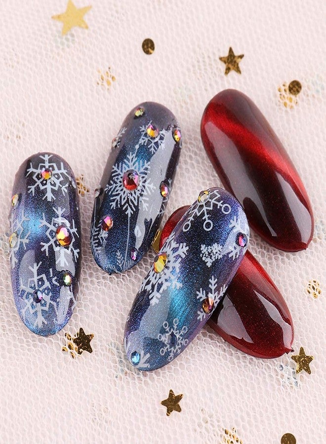 RUSTAMM Snowflake Nail Foil Transfer Stickers Christmas Nail Art Supplies Nail Foil Transfers Decals Laser White Snowflakes Xmas Tree Elk Star Nails Foils Design Manicure Tips Decoration 10 Sheets - Image 4