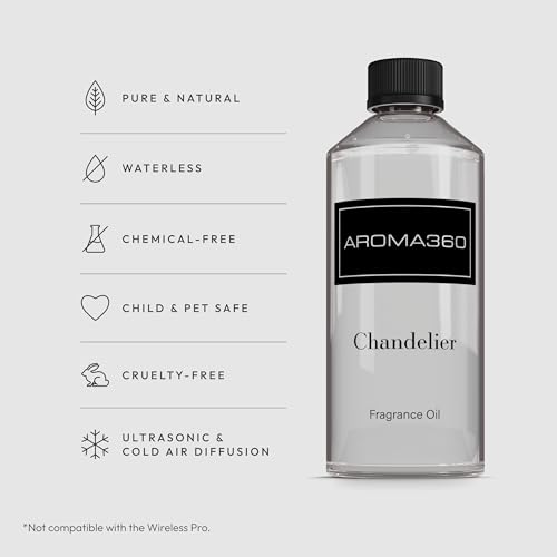 Aroma360 - Chandelier Fragrance Oil Blend | Hotel Inspired for Luxury Essential Oil Diffusers | Aromatherapy Scent Diffuser Oil | Bergamot, Woodsy Sandalwood, and Flirtatious Saffron - 500ML - Image 2