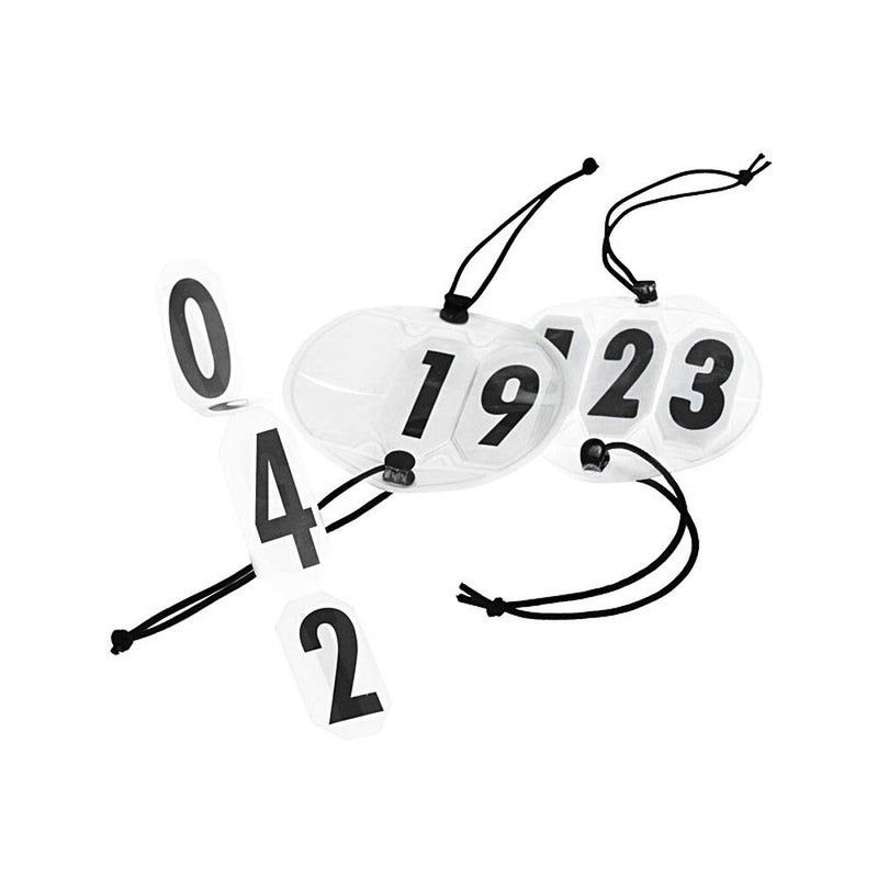 HORZE Horse Show Number Holders with Large Numbers (Pair) | Attaches to Bridle or Halter - Black/White - One Size - Image 2