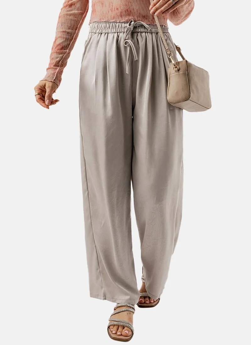 يونيكي Beige Plain Casual Trouser