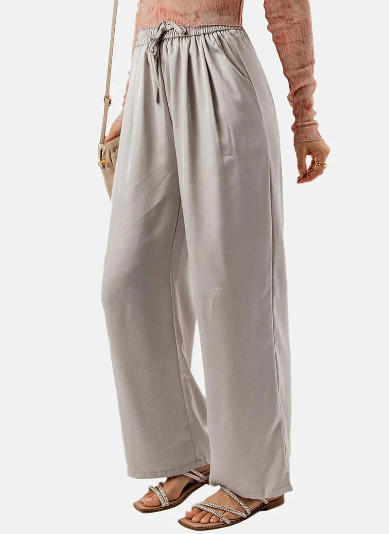 يونيكي Beige Plain Casual Trouser