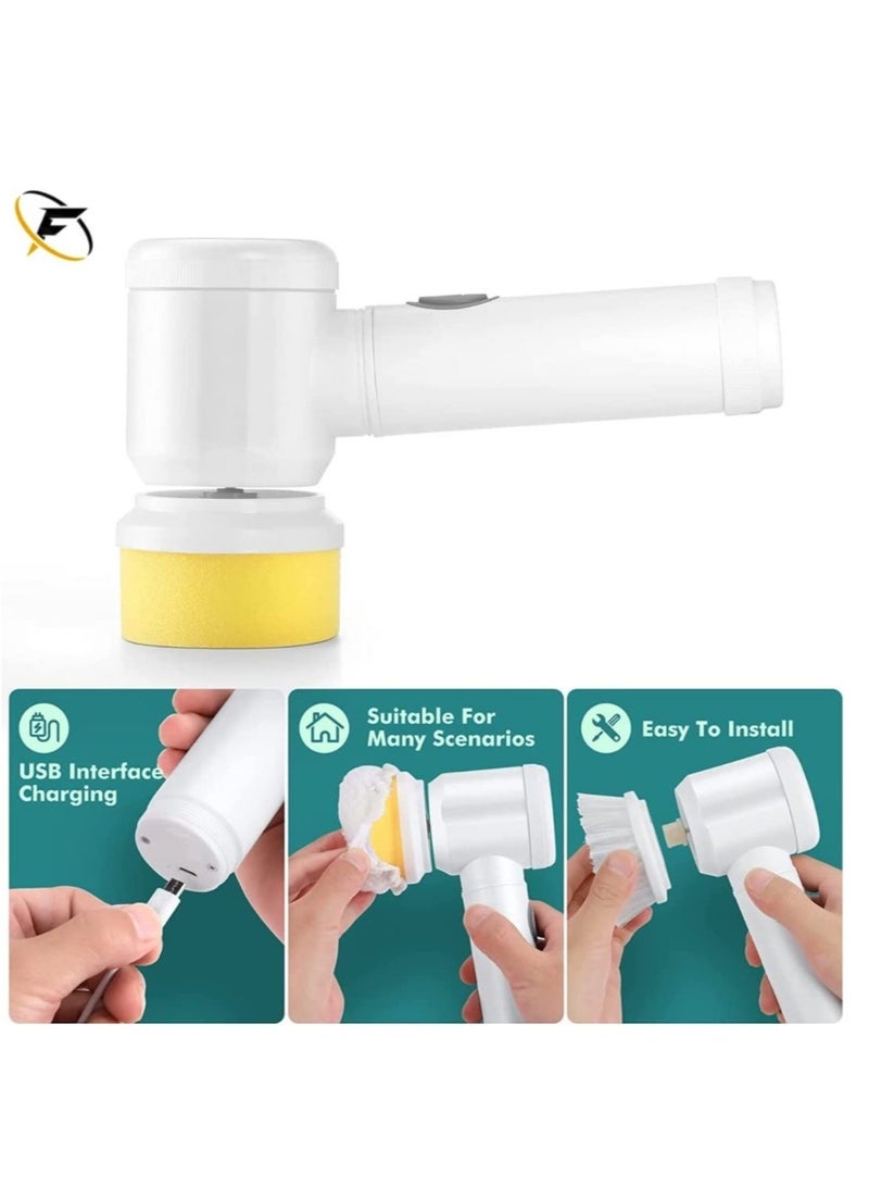 ELTRAZONE Electric Cleaning Brush with 3 Brush Heads Electric Spin Scrubber Bathroom Rechargeable Scrub Brush - Image 2