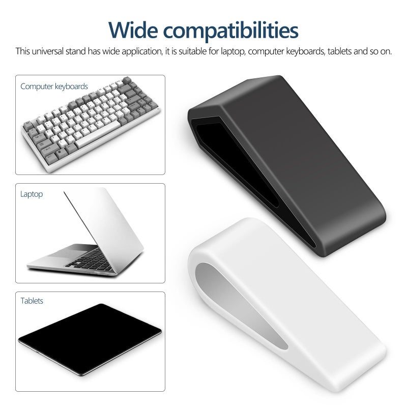 4pcs Adjustable Laptop Stand Cooling Pad Universal Notebook Riser Anti Skid Computer Holder Gray White - Image 4